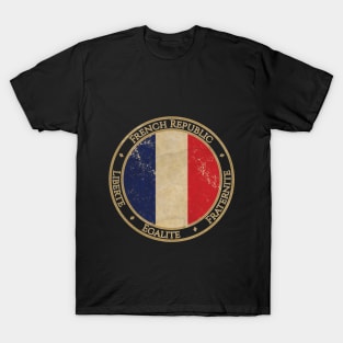 Vintage France French Republic Europe European EU Flag T-Shirt